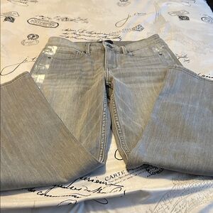 NWT White House Black Market Light Gray Flare Jeans